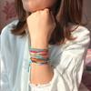 Bohemian Holiday Colorful Crystal Beaded Woven Bracelet for Women