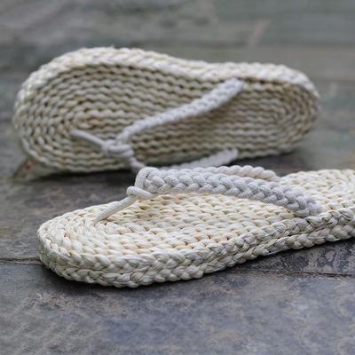 Scarpe Vintage in Paglia Intrecciata per Uomo Donna Leggere, Traspiranti, Infradito Pure Intrecciate a Mano Uomo Taglia 35-44 Ciabatte Scarpe Casual da Spiaggia