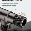 Gun Gray Stainless Steel Angle Valve - Hot/Cold Water Heater Stop Valve with Copper Core for Toilet.