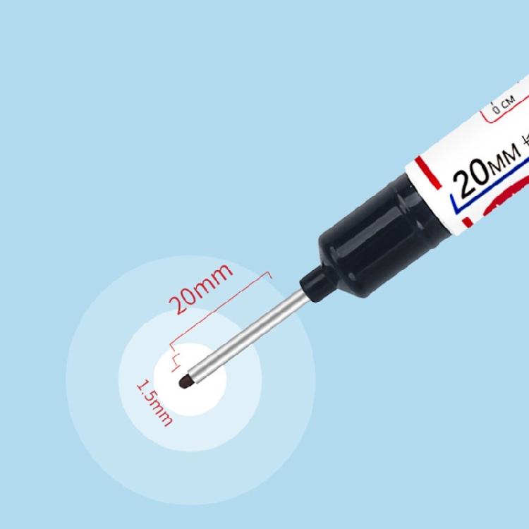 10 Pcs Long Nib Marker Deep Hole Marker Pen Oil-Based Carpenter Marker Waterproof Marking Pen 20mm Deep Reach Marker
