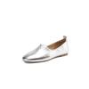 Comfortable flat-bottomed lazy shoes for all seasons, new women's casual single shoes, solid color, light-mouth leather, large size, low-top low-heel.