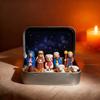 Shepherd Animal Mini Christmas Nativity Set Hand Painted Xmas Manger Ornaments  Table Decor