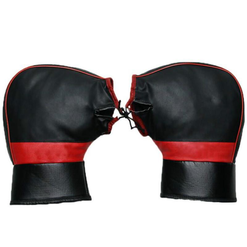 1 Pair Universal Motorcycle Gloves Bike Handle Bar Gloves Pu Leather Winter Warm Scooter Bike Windproof Handle Bar Protector