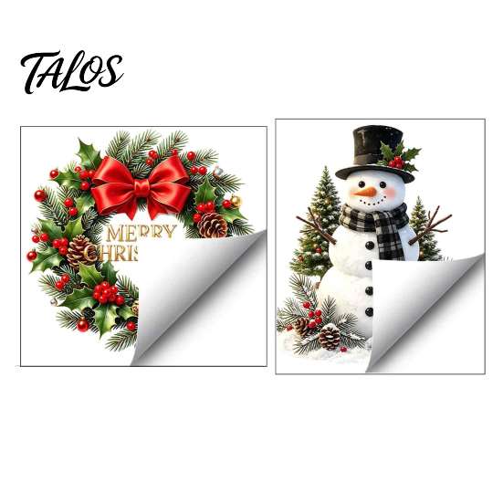 Seasonal Toilet Sticker Christmas Snowman Wreath Sticker, Peel And Stick Bathroom Decor Easy Apply Decal Decal, Removable Waterproof Lid Wall