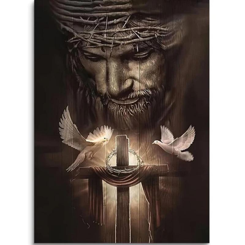 Vintage Risorto Gesù Croce Religione Cristiana Arte da Parete Pittura su Tela Poster Stampa Soggiorno Immagini Grandi Arredamento Casa Moderno