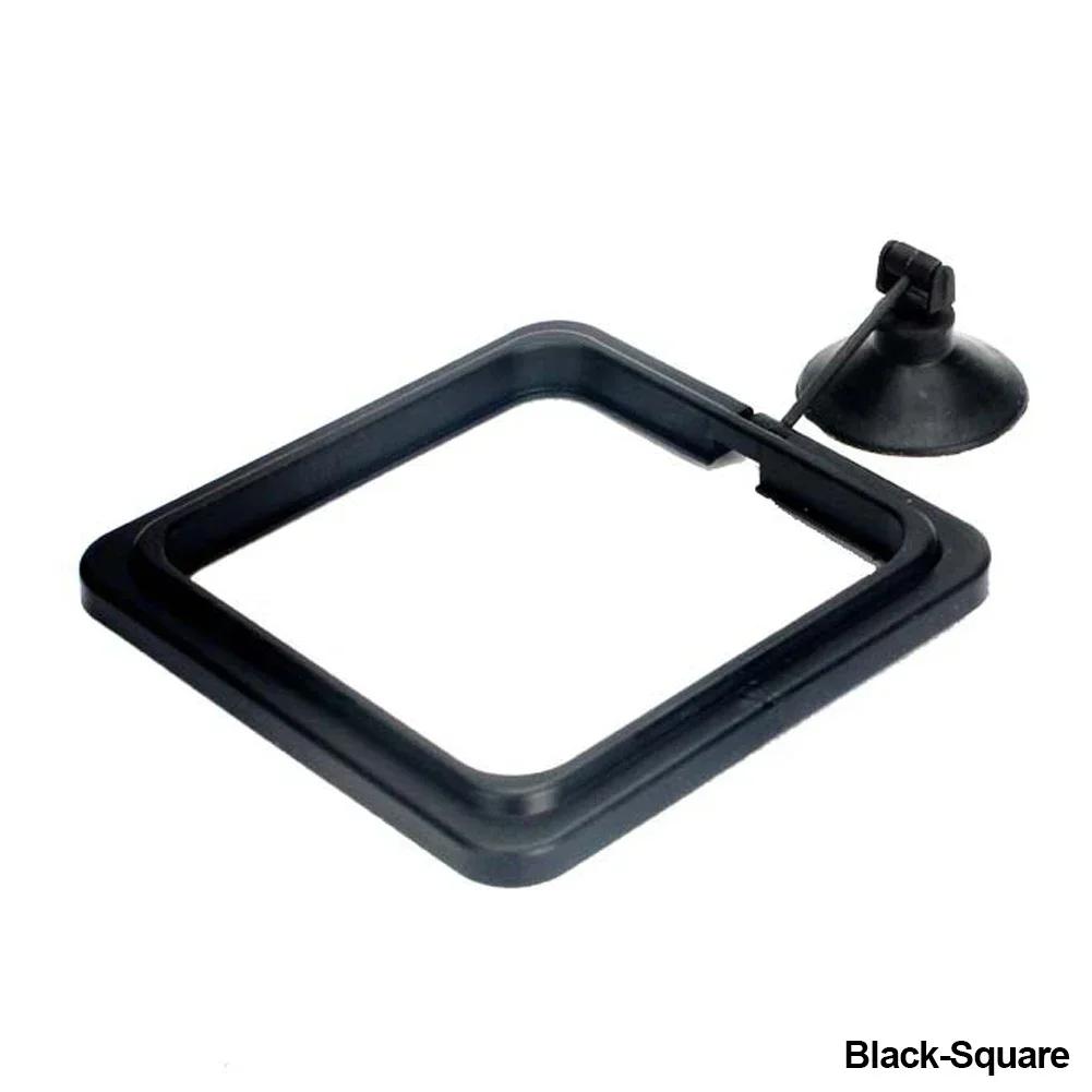 10*10cm Fish Food Feeder Suction Cup Aquarium Feeding Ring Fish Tank Station Floating Food Tray Feeder Square Circle Accessory