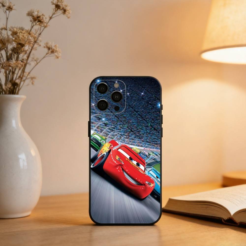 Flash M-McQueen Red-95 Cars   Phone Case For iPhone 17,16,15,14,13,12,11 Plus,Pro Max,XS,Soft Silicone Black Cover