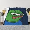 Pepe The Frog Blankets Flannel All Season Apu Apustaja Breathable Ultra-Soft Throw Blanket for Home Couch Bedspreads