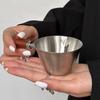 Gifts 100ML Italian Espresso Measuring Cup Wooden Handle Stainless Steel Small Milk Cups with Scale Kitchen Coffee Accessories