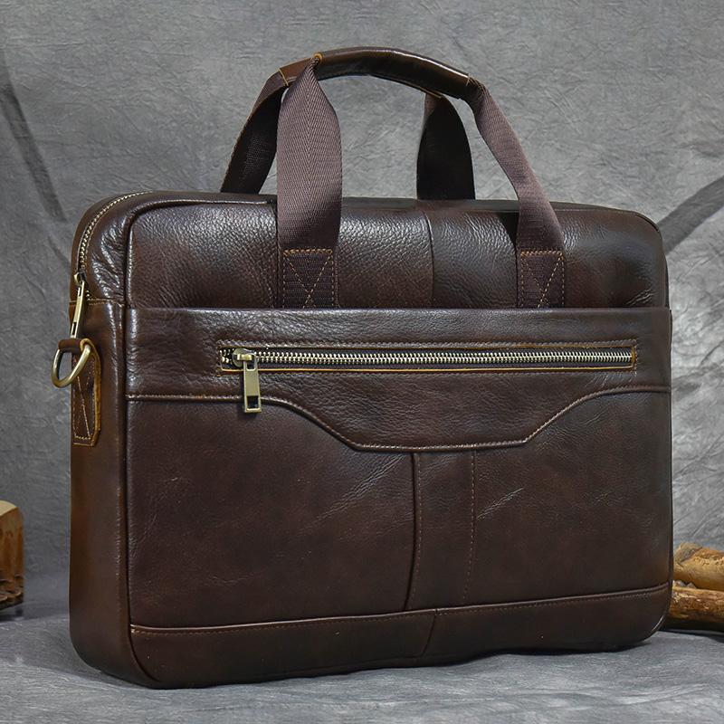 Genuine Leather Men Laptop Bag 14 Inch Luxury Business Bag Male Briefcases Work Tote Office with Strap Male Messenger Bag