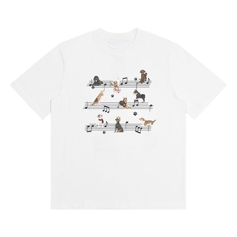 The Puppy and The Staff Graphic Men's and Women's T-shirts Short Sleeves Luxury Outdoor Sports Brand Winter Innerwear