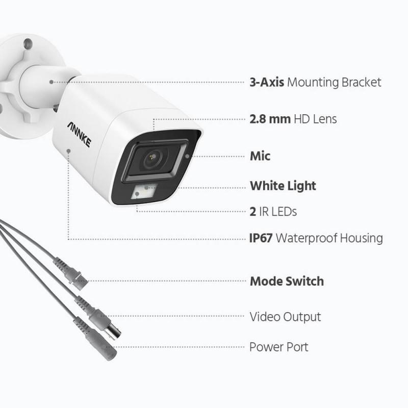 ANNKE 5 Megapixel Color Night Vision set of video surveillance cameras