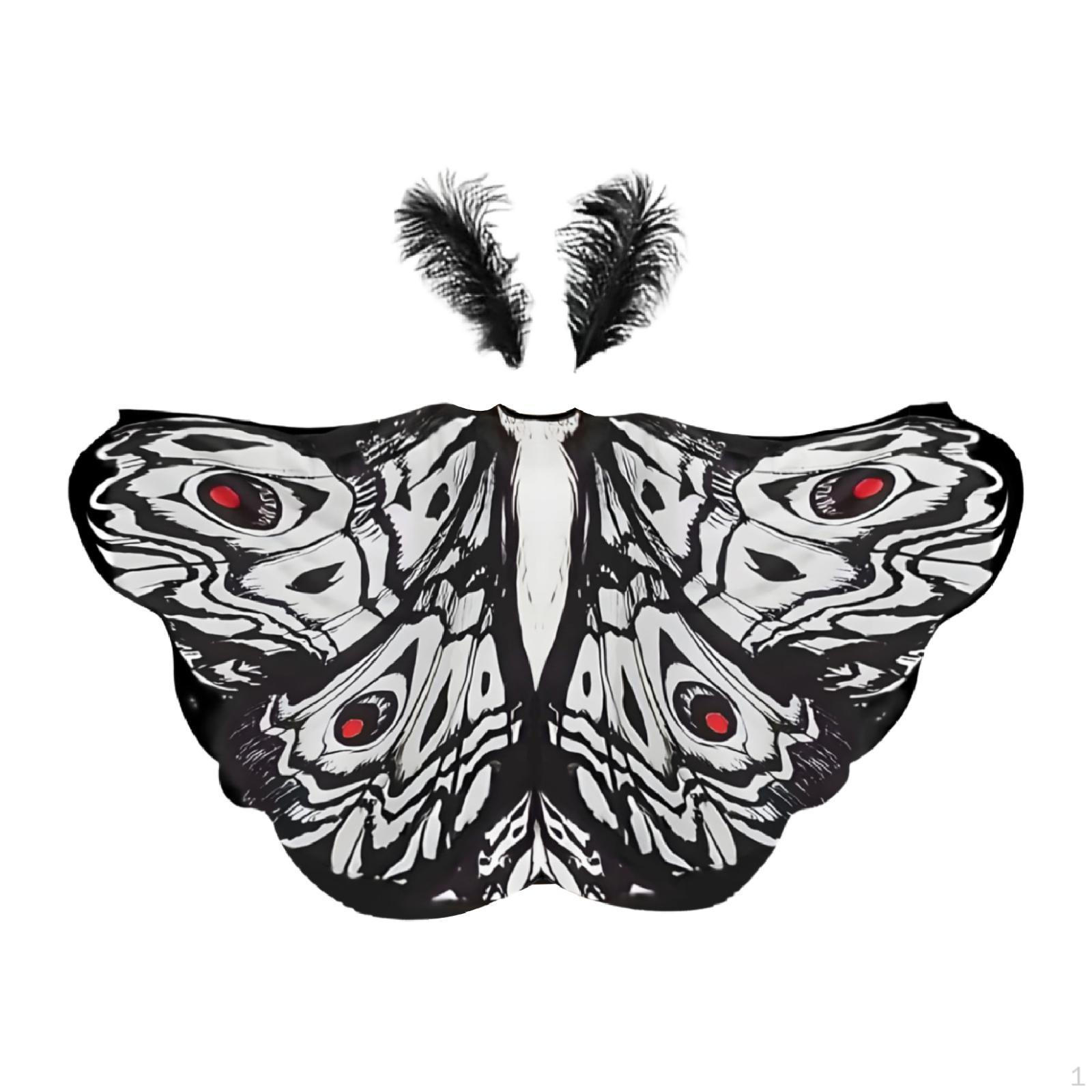

Halloween Butterfly Cape Cosplay Costume Accessories for Holiday Themed Party Black White