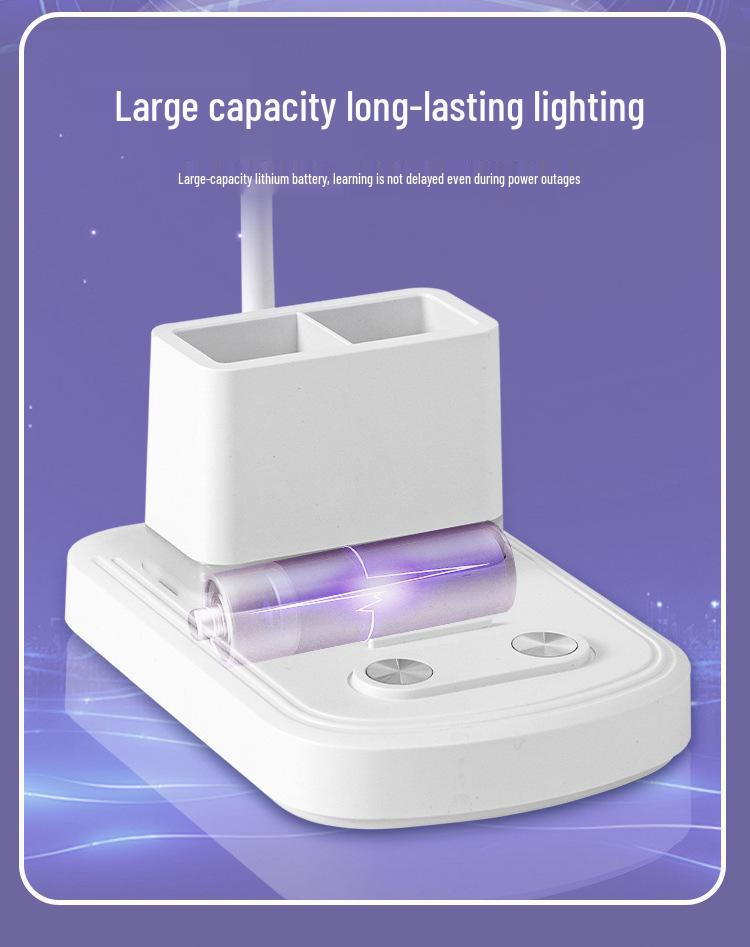 Multifunctional Desk Lamp with Night Light, Eye-Caring Student Bedside Lamp for Dorms