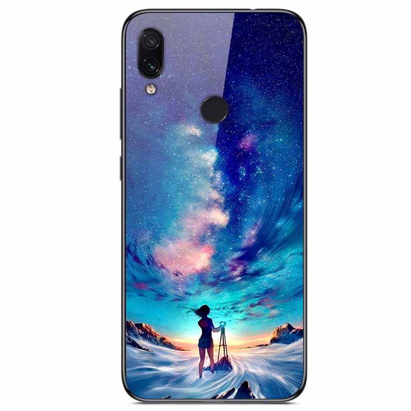For Redmi Note 7 Cases Note7 Pro Tempered Glass Hard Back Cover For Xiaomi Redmi 7 Pro Phone Case Protective Funda Bumper Note 7