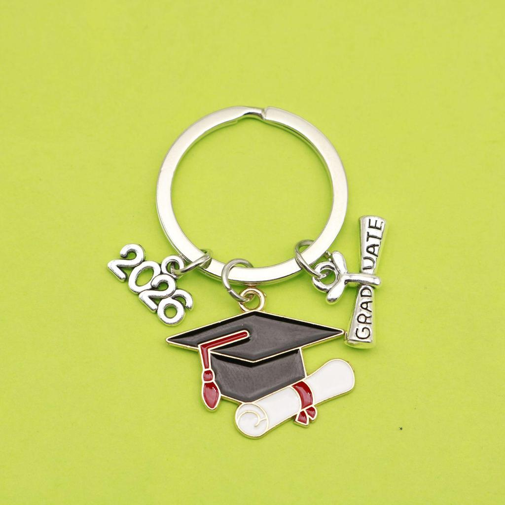 2026 Alloy Drip Oil Graduation Cap Keychain Pendant - Student Souvenir