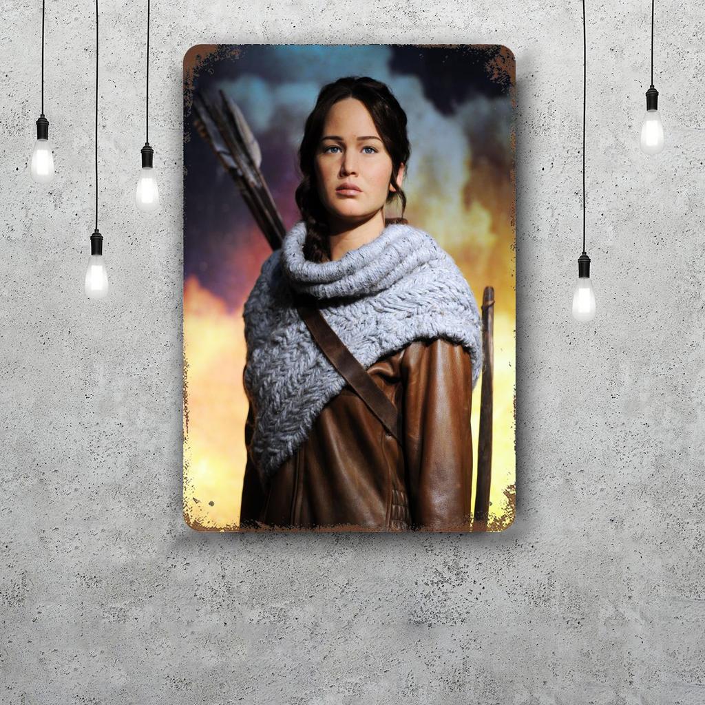 Katniss Everdeen Game Vintage Metal Tin Signs Posters Decor Retro Metal Plaque Wall Art Decor for Garage Bar