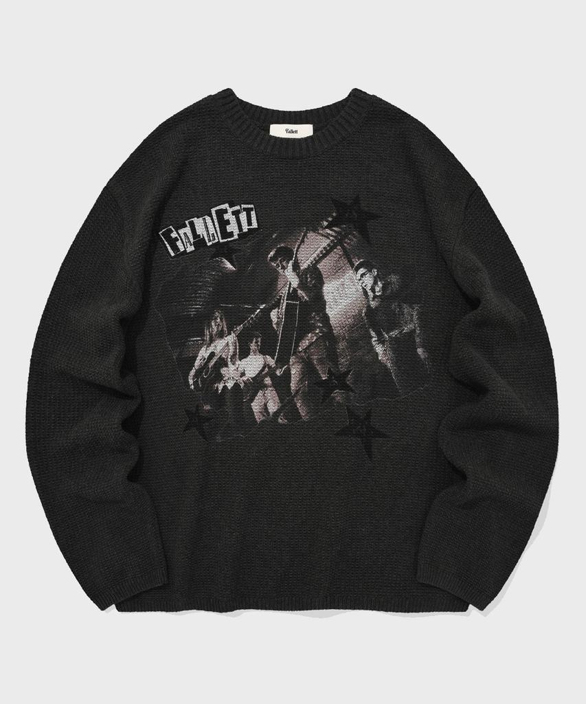 FALLETT Underground Long Sleeve Knit Charcoal