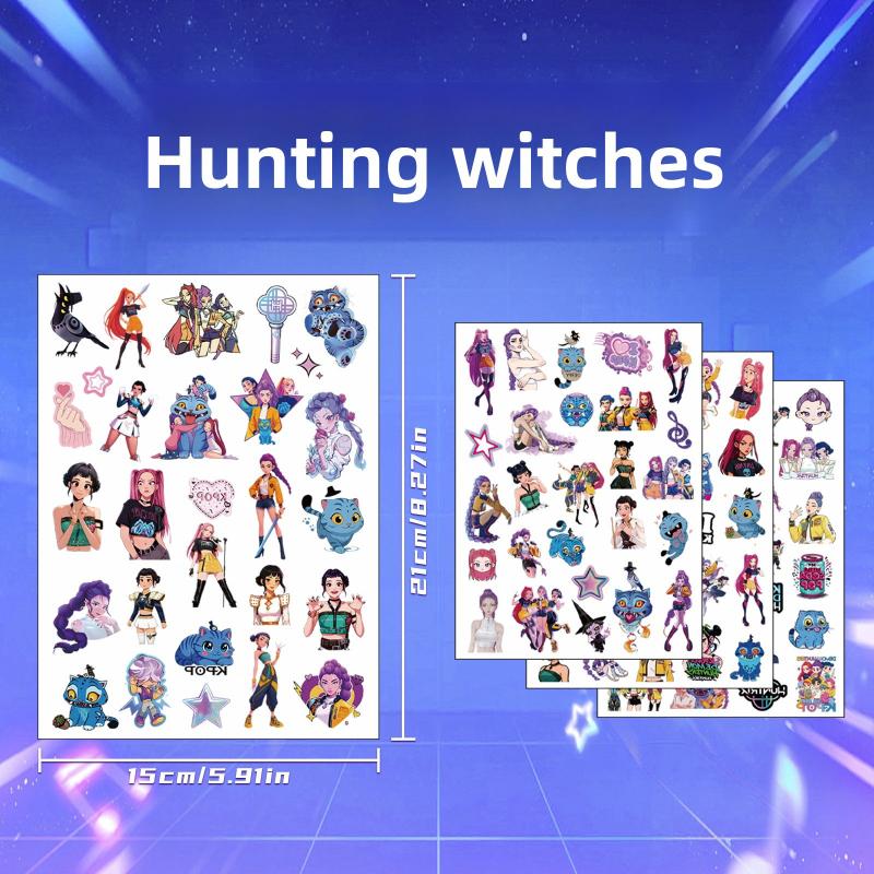 Neue Devil Hunter Anime Tattoo Aufkleber Hochwertige Temporäre Armtattoos K Pop Inspirierte Cartoon Designs