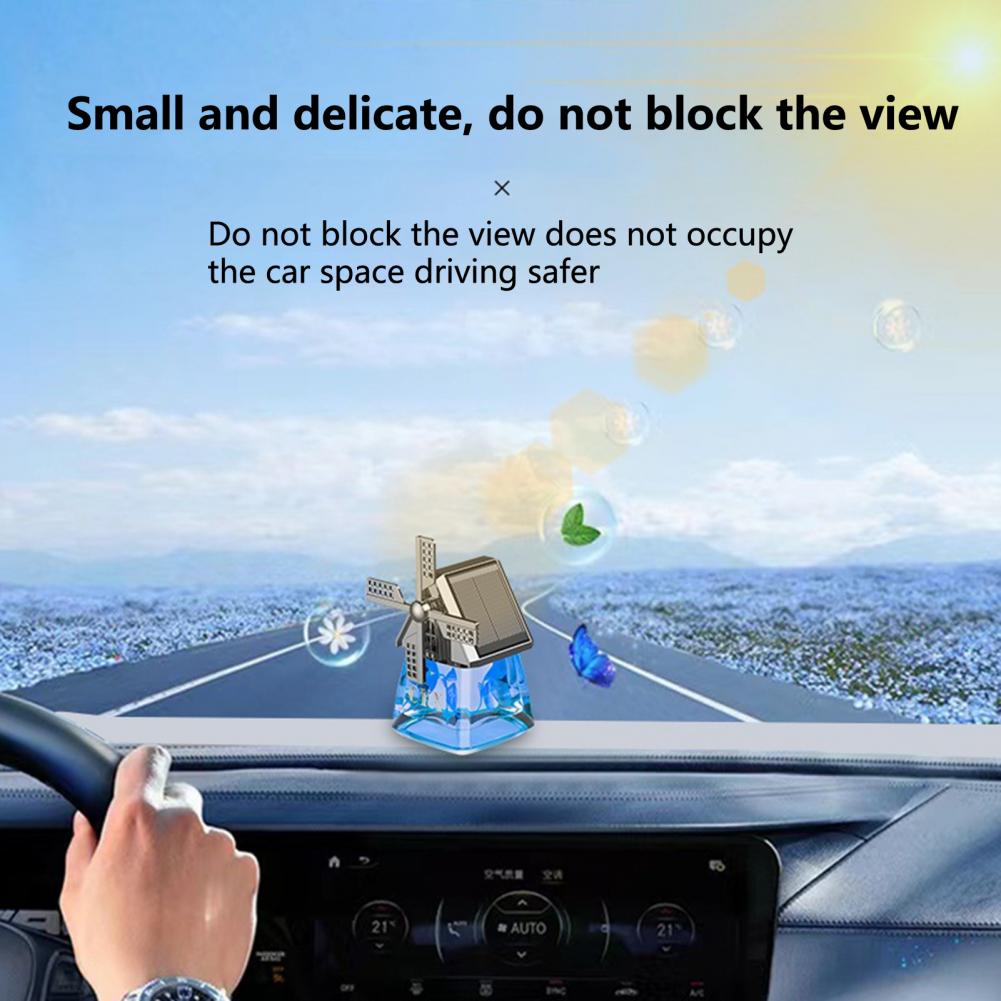 40ml Car Perfume Windmill Design Eco-friendly Deodorant High Temperature Resistant Solar Powered Car Rotating Air Freshener