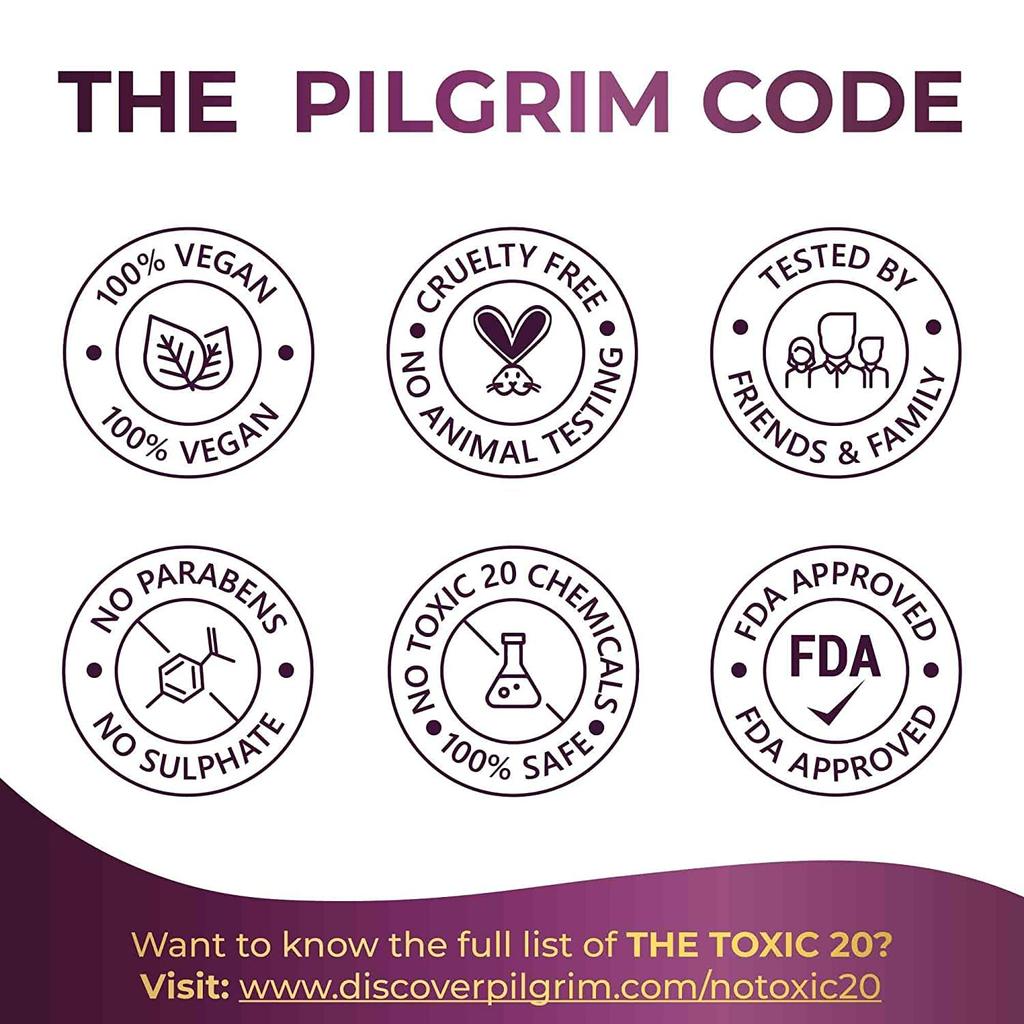 PILGRIM Französische Rote Weinrebe Gesichtscreme LSF 30 mit Hagebuttenöl & Vitamin C für Tägliche Feuchtigkeit und Sonnenschutz 50g