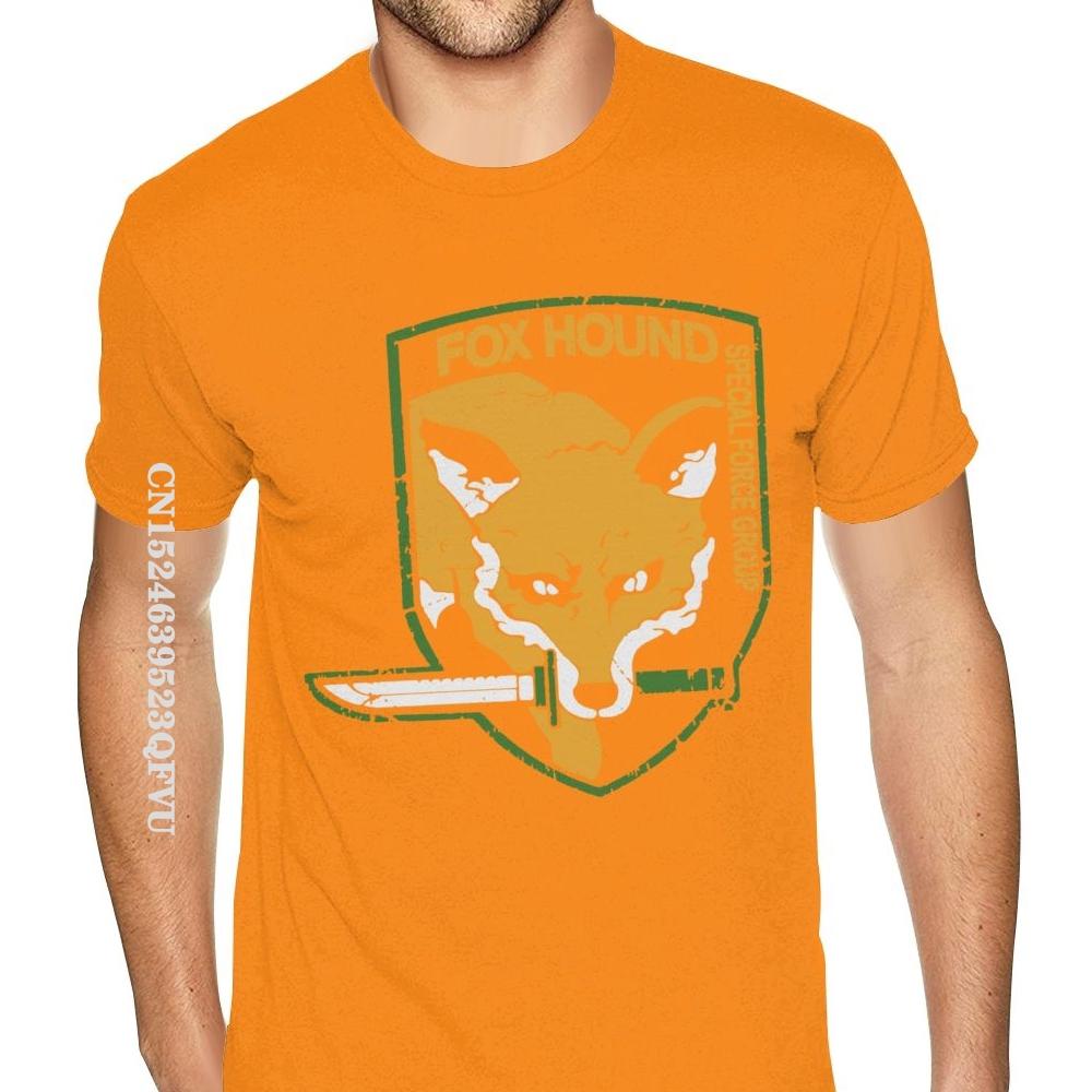 Printing Metal Gear Solid Fox Hound Tees For Men Popular England Style Tshirts Men Full Cotton Gothic Style Tees Shirt