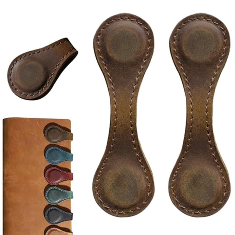 Lesezeichen aus Leder, praktische magnetische Lesezeichen, doppelseitige magnetische Schnalle, Notizbuch, Buchmarker, Seitenmarker, Clips, Geschenk