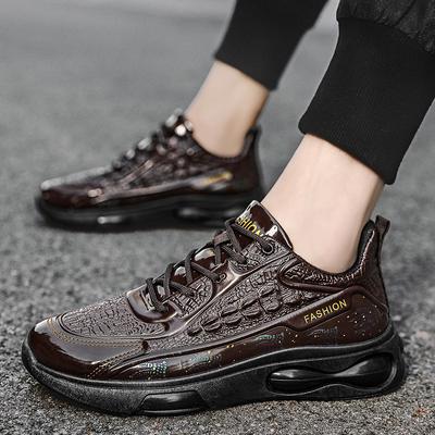 2024 Herrenmode Lederschuhe Alligatorlinien Sportschuhe Herbst Dämpfende Sneaker Herren Trendy Lässige Joggingschuhe Laufschuhe