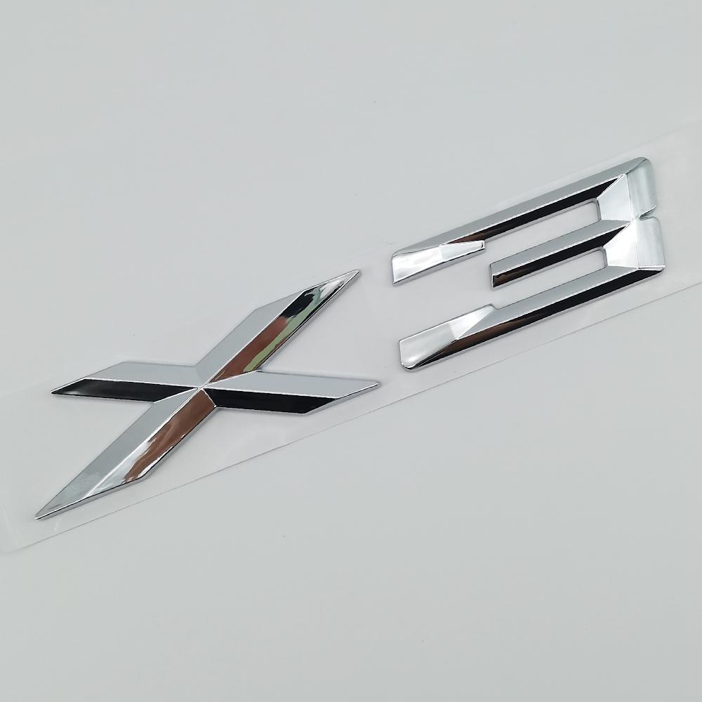 New 3D ABS Chrome Black Matte X3 Logo Nameplate Sticker Rear Trunk Emblem Badge Decals For BMW F25 E83 G01 M40i Car Accessories uo2