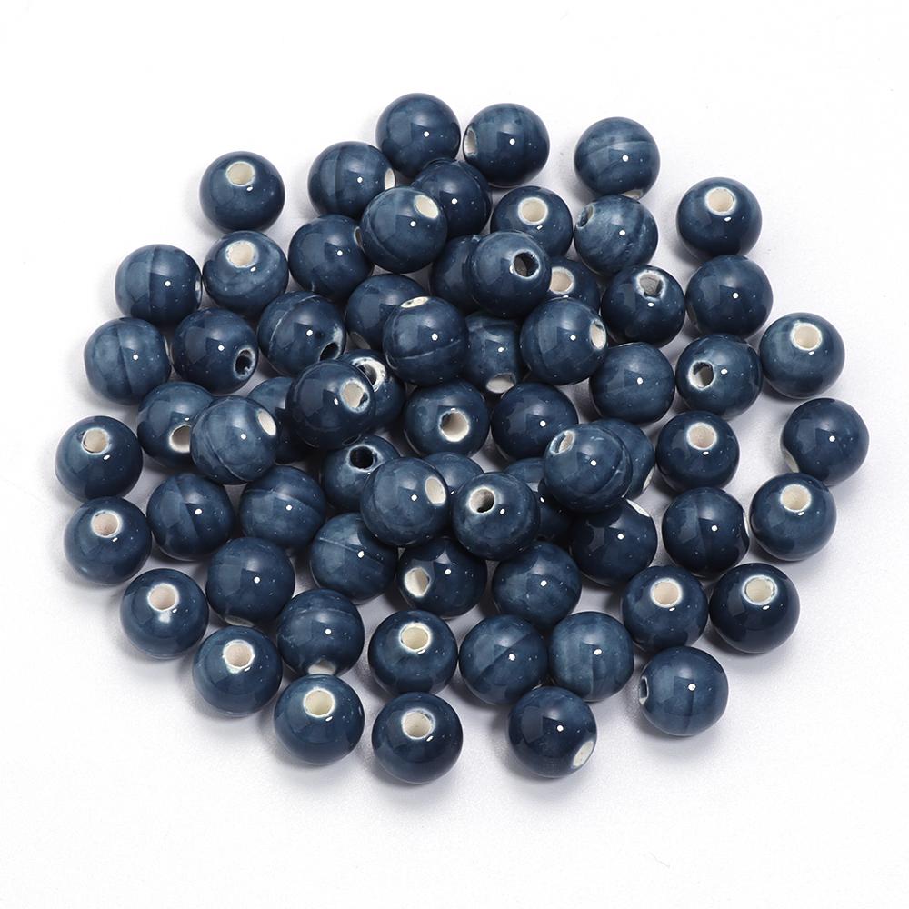 

20pcs/lot 10mm Colorful Ceramic Beads Round Shape Loose Beads Spacer Beads For DIY Jewelry Making Necklace Bracelets Accessories чернил синий