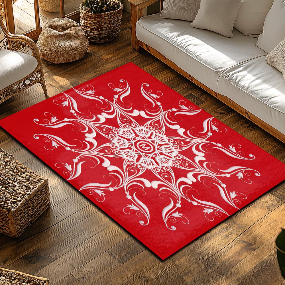 Vintage Persian Area Rug Non Slip Washable Floor Mat Living Room Home Decor Bohemian Carpet Modern Abstract Pattern Red
