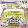 Diddl Pattern Bedding Uilt Set Uilt Cover Pillowcase Home Decoration Birthday Gift (1 * Duvet Cover + 2 * Pillowcase  Without Core)