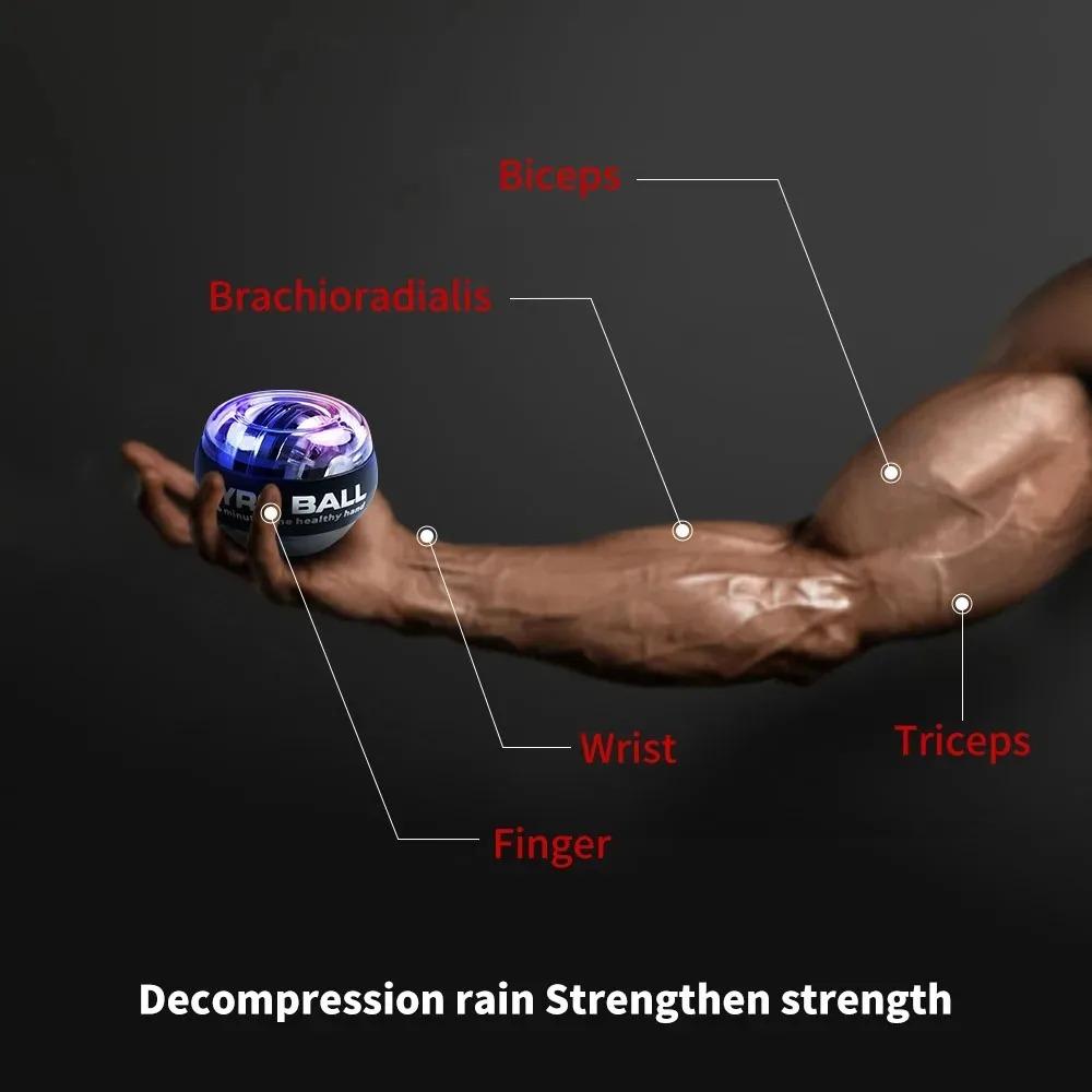 Power Ball Gyro Wrist Trainer Self Starting Forearm Strengthener For Fitness Conditioning Muscle Training Equipment