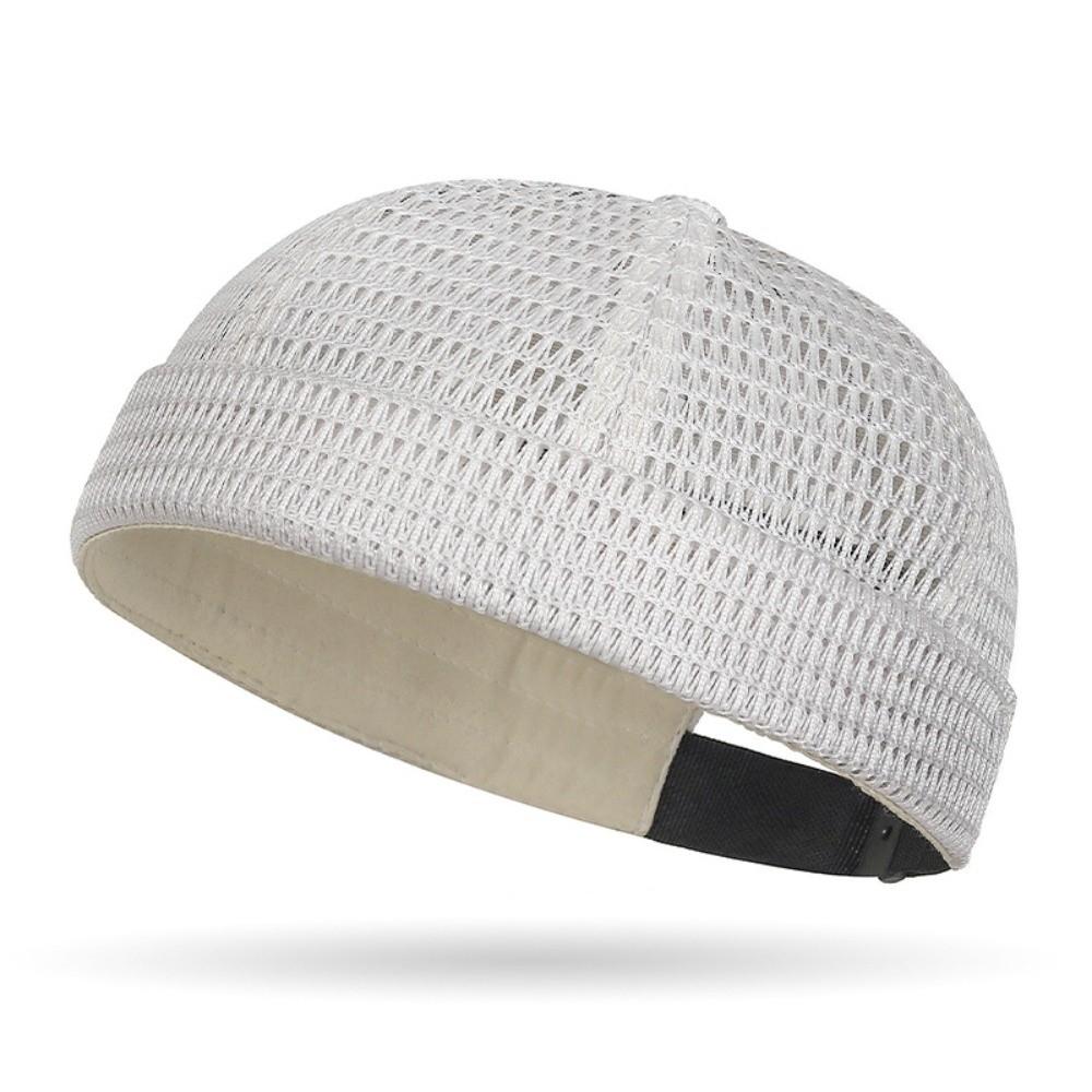 Регулируемая без полей шляпа-дыня Ультралегкая шапка-бини Новая сетчатая дышащая шляпа Streetwear бежевый