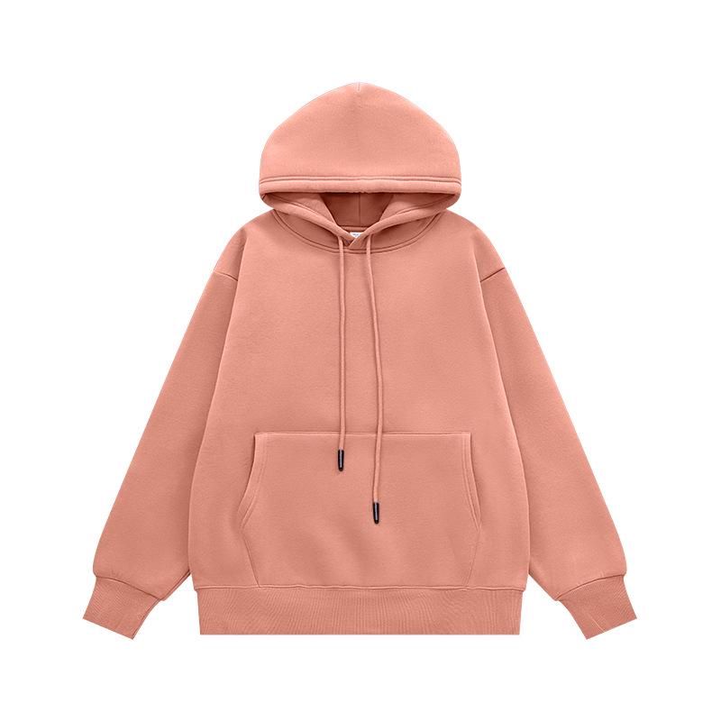 INF Unisex Plush Hoodie | 2024 Autumn/Winter Solid Color Trendy Casual Sweatshirt