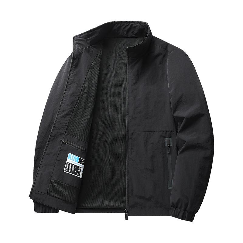 New Spring Casual Men's Jacket Sports Casual Loose Versatile Top Windproof Stand Collar Jacket