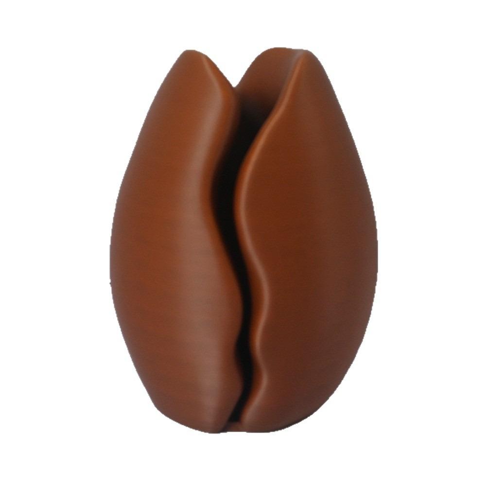 Brown Flower Pot Plastic Eco-Friendly Planter Durable Coffee Bean Vase Home Decor коричневый