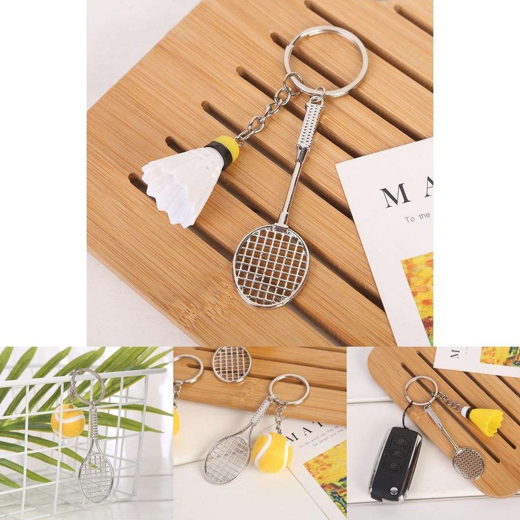 New Badminton Tennis Keychain Alloy Pendant Sports Souvenir