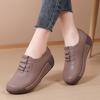 Thick Soled Sloping Heel Leather Casual Sports Shoes for Women