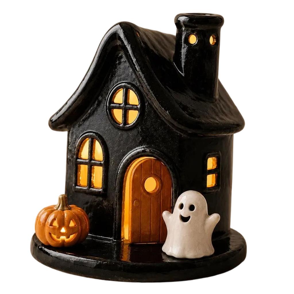 Halloween Pumpkin House Resin Ornament