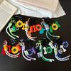 with D-shaped Buckle Fitness Series Pendant Colorful Simulation Dumbbells Keyring  Fitness Prople