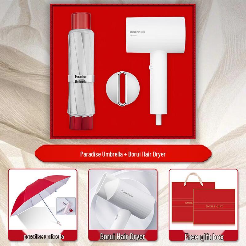 Premium Business Gift Set: Umbrella & Hair Dryer