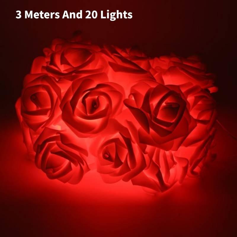 

Роза Имитация Гирлянда Модный Нежный Пластик Портативное Украшение Светодиод Red
