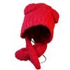 Versatile Cute Little Bear Hat for Women In Autumn and Winter Lamb Velvet Warm and Cold Hat Cold Proof Ear Protection and Neck Scarf All In One Hat