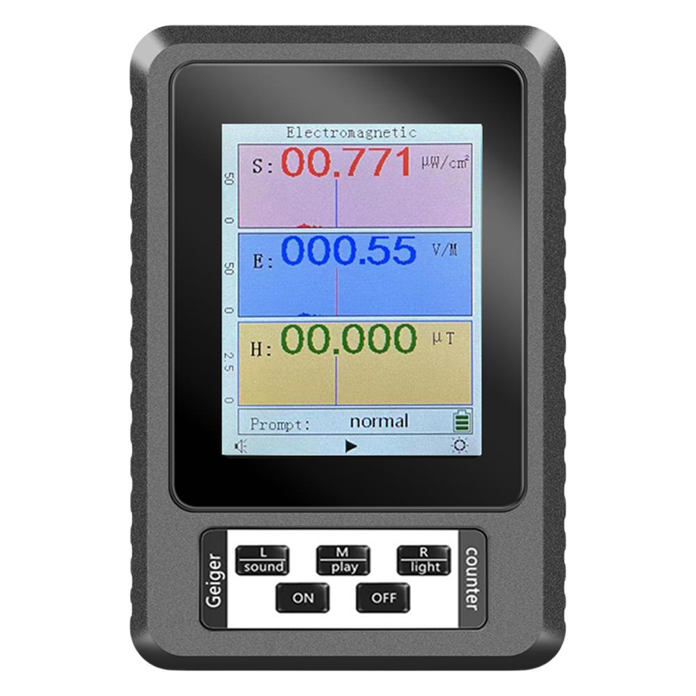 

Electric Magnetic Field Scanning Geiger Dosimeter Multi-Function Household Temperature Humidity Tester Portable for Home Office чорний