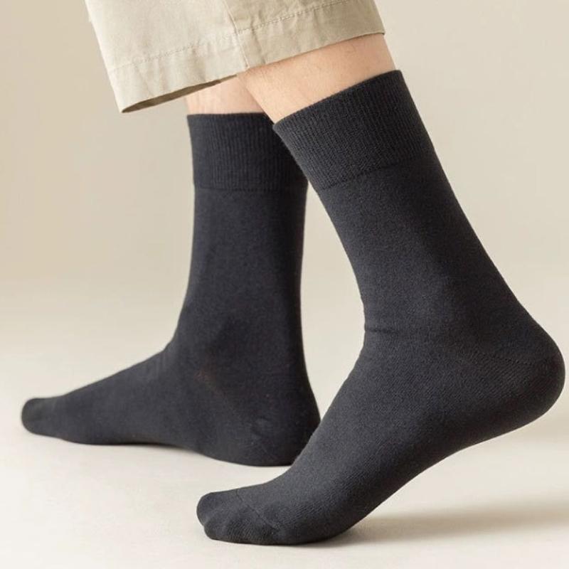Versatile Solid Color Mid Tube Socks Japanese Casual Breathable Pile Socks Comfortable