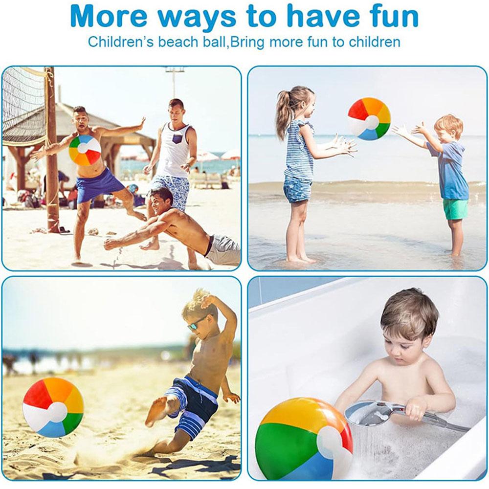 Non-Toxic Inflatable Beach Ball 6 Colors Pvc Water Toy For Pool Lake Party Summer Fun Two Sizes Manual Pump