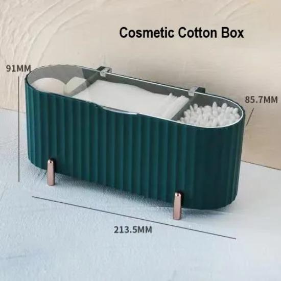 Cutie de depozitare pentru cosmetice de birou de lux Organizator de machiaj rezistent la praf pentru tampoane de bumbac Tampoane Organizator de bijuterii pentru baie pentru produse cosmetice