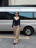 Women's American Lazy Style Loose Wide-Leg Pleated Patchwork Pants 2026