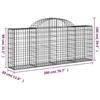 VidaXL Paniers à gabions arqués 3 pcs 200x30x80/100 cm Fer galvanisé, gabion, cage de gabion, panier de mur de gabion, mur 3146090